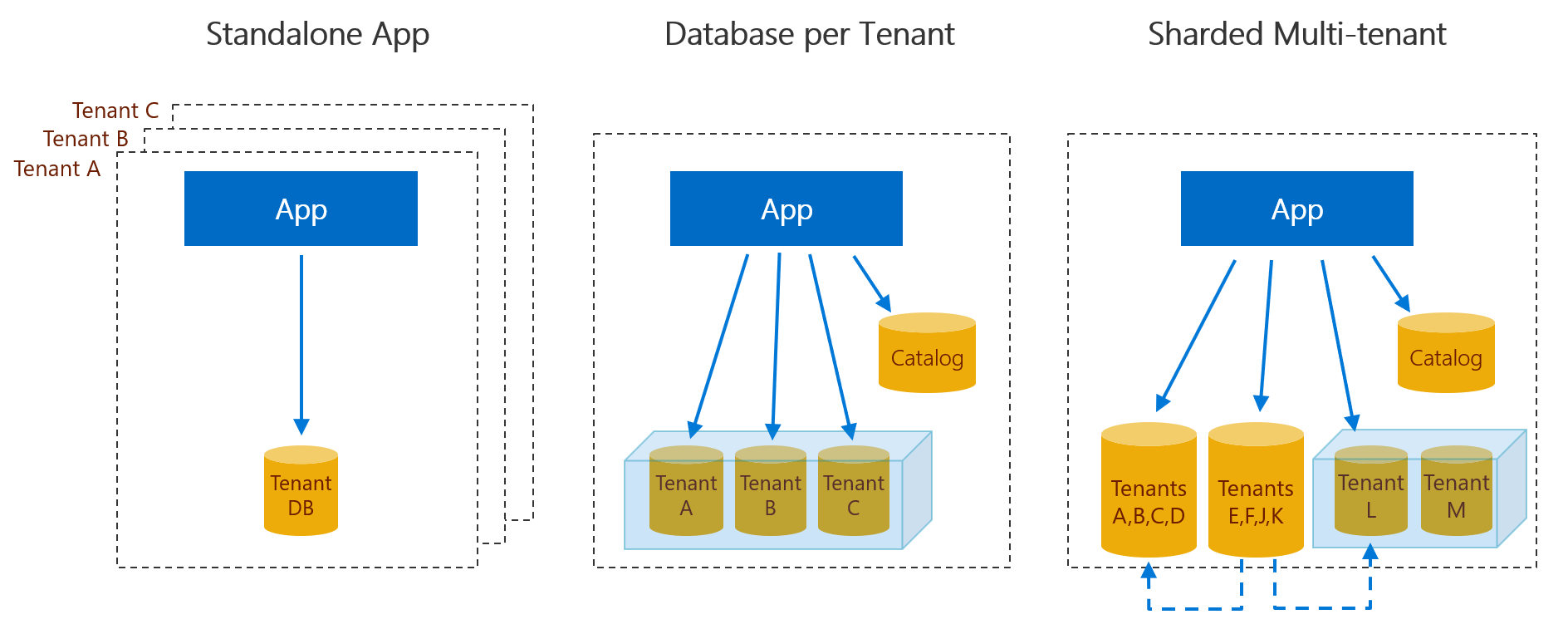 Multi-tenant SaaS database tenancy patterns